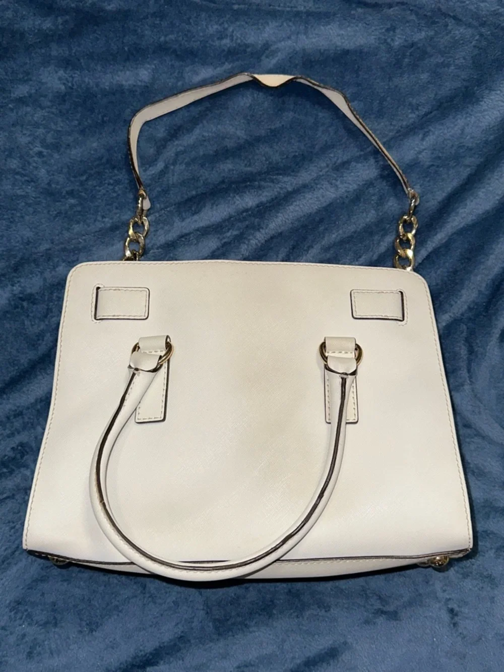 Michael Kors Cream Saffiano Leather Satchel with Gold Hardware - Picture 7 of 13